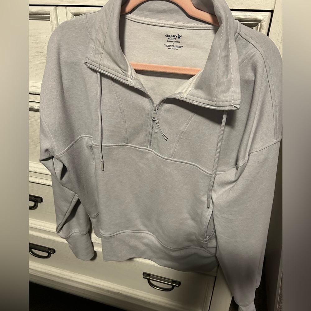 Old Navy Women's Light Gray half zip Sweatshirt